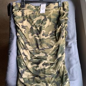 Ruched Camo Skirt